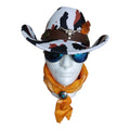 Cowhide Feather Cowboy Hat Set with Bandana & Bolo Tie – 57 cm